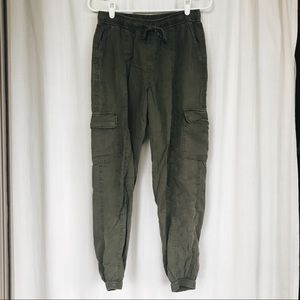 Army green comfy cargo cotton pants